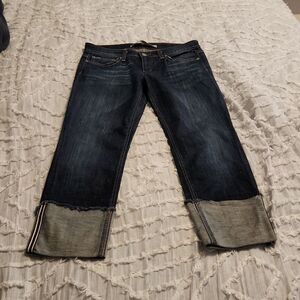 Dark wash rolled Hem Joe's jeans cropped jeans size 26!